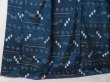 Photo4: 0604N10z900 Vintage Japanese Kimono Silk TSUMUGI Navy Kasuri (4)