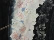 Photo8: 1613i02z890 Japanese Kimono Silk HITOE HOUMONGI Black Flower (8)