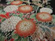 Photo4: 2N02z80 Japanese Kimono Silk  FABRIC Black Hanaguruma 52" (4)