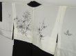 Photo9: 0801i06z550 Vintage Japanese Kimono Silk HAORI Black Flowers (9)