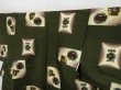 Photo2: 0604N03z670 Vintage Japanese Kimono Silk MEISEN KOMON Moss green Fish (2)