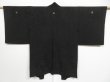 Photo2: 0813i03z580 Vintage Japanese Kimono Silk HAORI Black Bamboo (2)