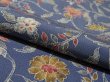 Photo4: 1Z02z60 Japanese Kimono Silk  FABRIC Lavender blue Flowers 40.2" (4)