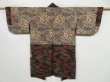 Photo1: 0721i08z450 Vintage Japanese Kimono Silk HAORI Brown Leaves (1)