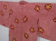 Photo2: 1112i08z450 Vintage Japanese Kimono Silk SHIBORI HAORI Dark Red (2)