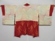 Photo1: 0703i08z600 Vintage Japanese Kimono Silk HAORI Dark red Grass (1)