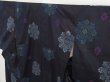 Photo2: 0909i05z550 Vintage Japanese Kimono Silk TSUMUGI Black-Dark purple (2)