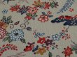 Photo2: 1H08z50 Japanese Kimono Crepe Silk  FABRIC Off-white Flowers, Butterfly 60.6" (2)