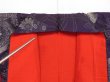 Photo8: 1019i06z780 Vintage Japanese Kimono Silk OMESHI KOMON Dark purple Flowers (8)