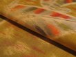 Photo4: 3H03z40 Vintage Japanese Kimono Silk MEISEN FABRIC Yellow ochre Leaf 55.9" (4)