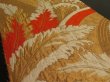 Photo4: 1A01z190 Vintage Japanese Kimono Silk OBI FABRIC Gold Leaf, Wave 44.1" (4)