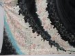 Photo4: 1613i02z890 Japanese Kimono Silk HITOE HOUMONGI Black Flower (4)