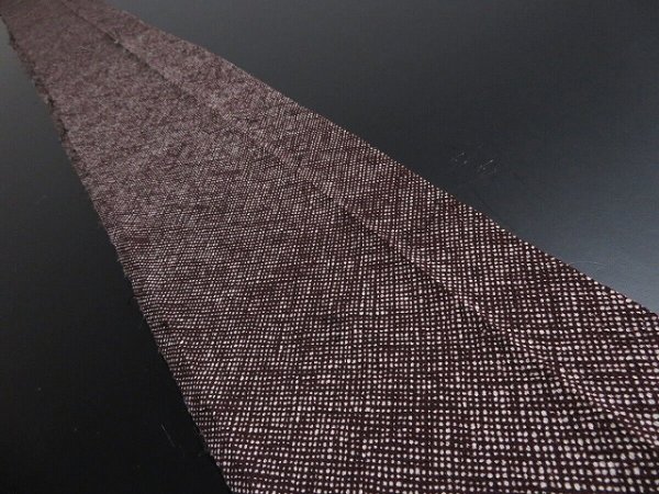 Photo1: 2C09z50 Vintage Japanese Kimono Crepe Silk  FABRIC Dark brown Dots 74.8" (1)