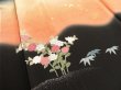 Photo2: 3Q04z70 Japanese Kimono Silk Artist work FABRIC Black Flower 42.5" (2)