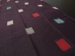 Photo2: 2W09z30 Vintage Japanese Kimono Silk MEISEN FABRIC Dark grape   72.4" (2)