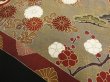 Photo3: 2F03z70 Japanese Kimono Silk  FABRIC Black Chrysanthemum 44.1" (3)