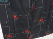 Photo3: 1502T07z850 Japanese Kimono Silk TSUMUGI Black Flower (3)