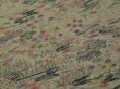 Photo2: 3J03z80 Vintage Japanese Kimono Silk  FABRIC Cream Garden 60.6" (2)