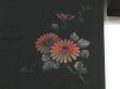 Photo6: 1207i10z590 Vintage Japanese Kimono Silk HAORI Black Chrysanthemum (6)