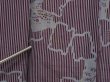 Photo8: 0812i09z760 Vintage Japanese Kimono Silk KOMON Dark grape, Gray (8)