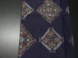 Photo4: 3F07z20 Vintage Japanese Kimono Silk MEISEN FABRIC Dark purple   51.2" (4)