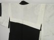 Photo9: 0806i10z520 Vintage Japanese Kimono Silk HAORI Black Hanaguruma (9)