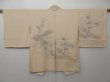 Photo1: 0927T07z520 Vintage Japanese Kimono Silk HAORI Light peach Flowers (1)