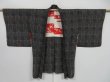 Photo6: 0727i05z520 Vintage Japanese Kimono Silk HAORI Black Bat (6)