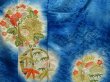 Photo7: 1208i04z1090 Vintage Japanese Kimono Rinzu Silk FURISODE Blue Flowers (7)