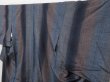 Photo2: 1119T03z860 Japanese Kimono Silk TSUMUGI Navy-Gray Stripe (2)