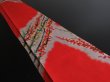 Photo1: 3L07z20 Vintage Japanese Kimono Silk MEISEN FABRIC Orangered Plum branch 52" (1)