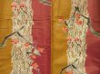 Photo5: 0805i08z750 Vintage Japanese Kimono Silk MEISEN KOMON Yellow ochre Plum branch (5)