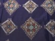 Photo8: 3F03z40 Vintage Japanese Kimono Silk MEISEN FABRIC Dark purple   59.8" (8)