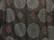 Photo5: 1004i04z520 Vintage Japanese Kimono Silk TSUMUGI Dark olive brown Flowers (5)