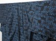 Photo2: 0921T09z730 Vintage Japanese Kimono Silk TSUMUGI Blue-Gray Flower (2)