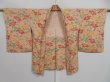 Photo5: 0921i02z560 Japanese Kimono Silk HAORI Peach Camellia (5)