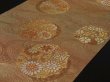 Photo3: 1E01z240 Vintage Japanese Kimono Gilt thread OBI FABRIC Gold Flowers 104.7" (3)