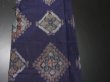 Photo3: 3F07z20 Vintage Japanese Kimono Silk MEISEN FABRIC Dark purple   51.2" (3)