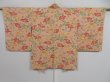 Photo1: 0921i02z560 Japanese Kimono Silk HAORI Peach Camellia (1)