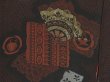 Photo5: 1005i01z630 Vintage Japanese Kimono Silk URUSHI HAORI Black Red-Brown (5)