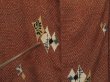 Photo7: 0525N06z590 Vintage Japanese Kimono Silk KOMON Orange-Brown Leaf (7)