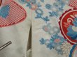 Photo10: 1203i06z860 Vintage Japanese Kimono Silk FURISODE Off-white Flowers (10)