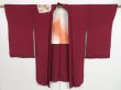 Photo9: 0908i06z460 Vintage Japanese Kimono Silk HAORI Wine red Aoi (9)