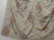 Photo4: 1022T08z940 Vintage Japanese Kimono Silk KOMON Light gray Rose (4)