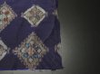 Photo6: 3F01z30 Vintage Japanese Kimono Silk MEISEN FABRIC Dark purple   37.8" (6)