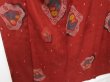 Photo3: 0716T02z500 Vintage Japanese Kimono Silk KOMON Red-Brown Flower (3)