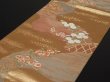 Photo3: 0405Y05z790 Japanese Kimono Silk FUKURO OBI Gold Chrysanthemum 166.9" (3)