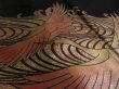 Photo4: 3K01z210 Japanese Kimono Silk Artist work FABRIC Black Rinpa crane 46.5" (4)