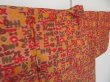 Photo3: 1208N05z400 Vintage Japanese Kimono Silk MEISEN HAORI Red Brown Flower (3)