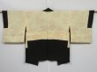 Photo7: 0424N02z610 Vintage Japanese Kimono Silk HAORI Black Plants (7)